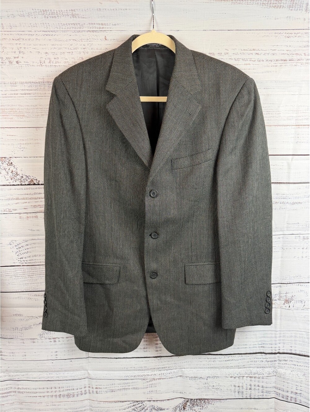 ANDREW FEZZA gray 100% wool mens suit jacket blazer 37R